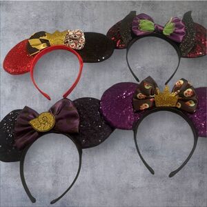 Disney 100th Anniversary Villains 4 Piece Ear Headband Set